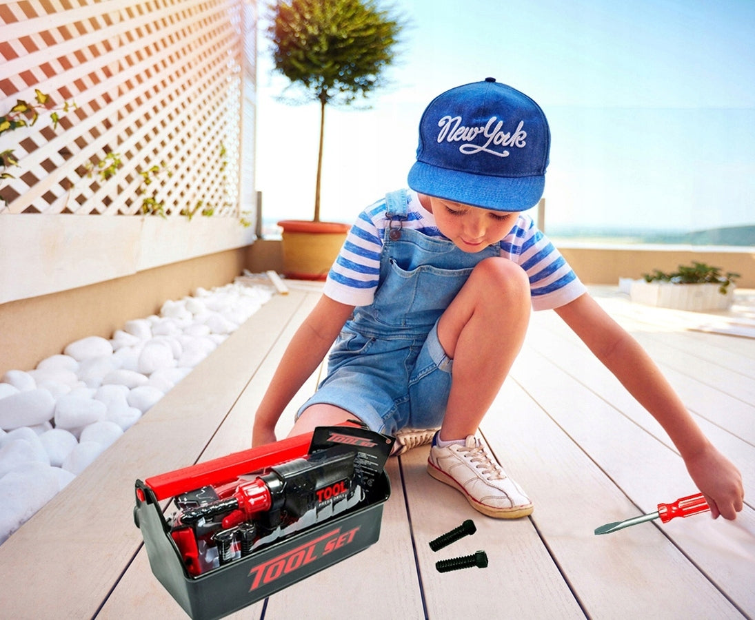 TOY TOOLS FOR CHILDREN DIY Workshop BOX 24 element. Brand Stator