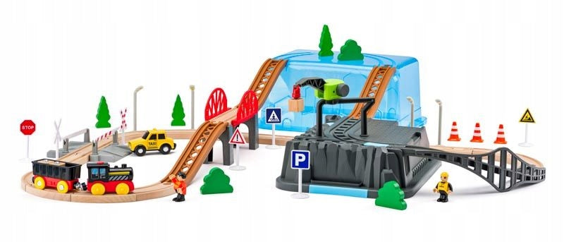 TRACK RAILWAY SET MINE 63 ELEMENTS Color multicolor