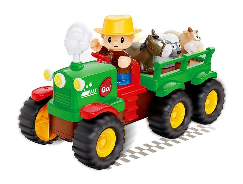 TRACTOR FARMER TRAILER ANIMALS INTERACTIVE AGRICULTURAL FUN TRACTOR Packaging status original