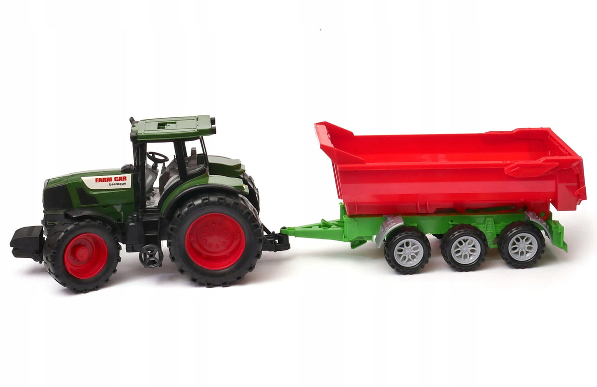 TRACTOR WITH TRAILER DUMP TRUCK TOY TRACTOR WITH DRIVE FOR CHILDREN LARGE 53CM Brand Dromader