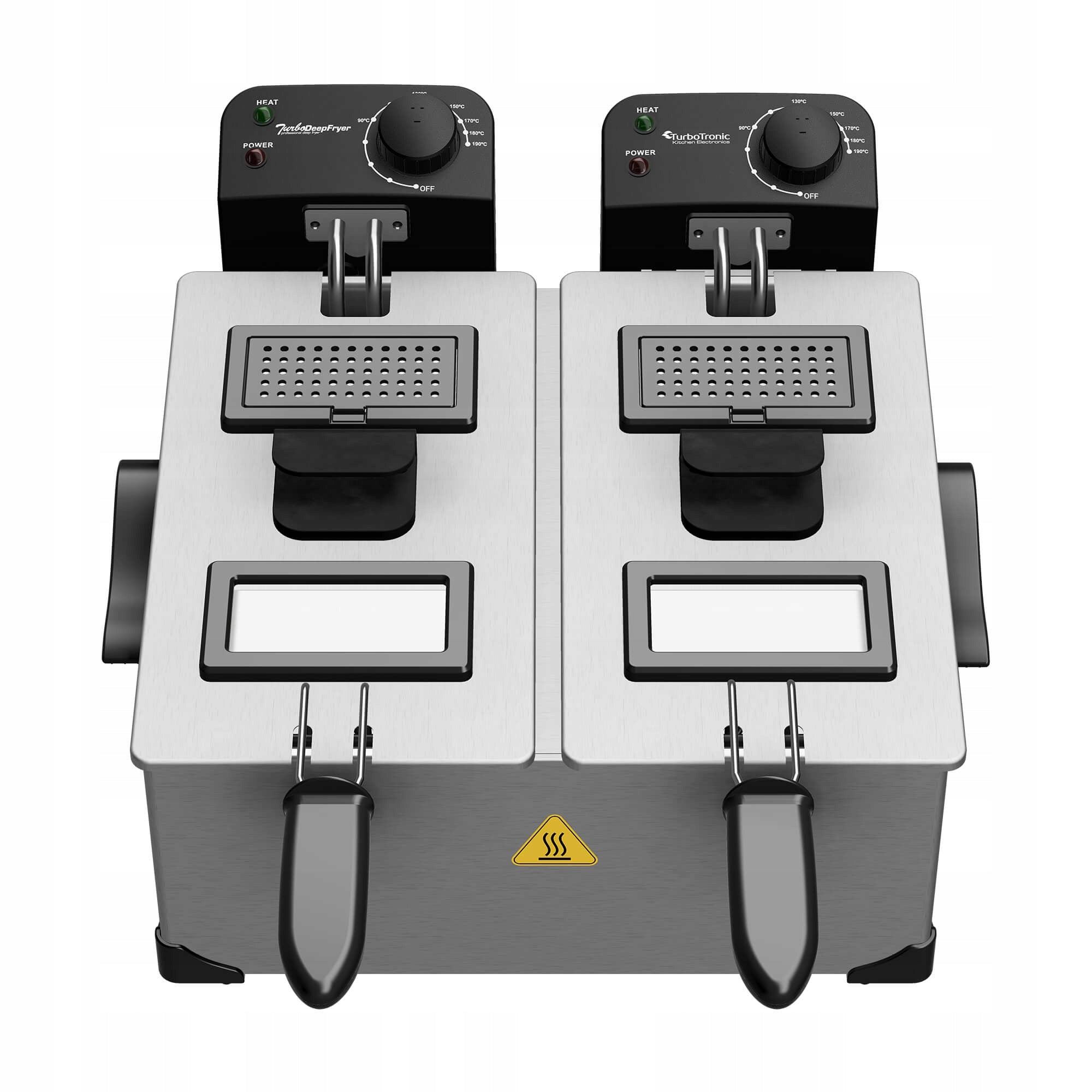 TRADITIONAL AIR FRYER DOUBLE OIL FRYER 3600W 2x3L Model TT-DF2 SILVER