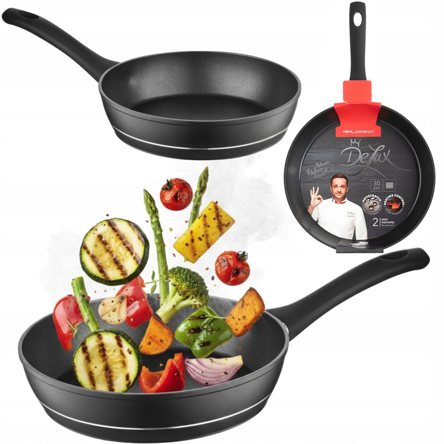 TRADITIONAL ALUMINIUM PAN 30 CM FLORINA DELUX BY GESSLER INDUCTION