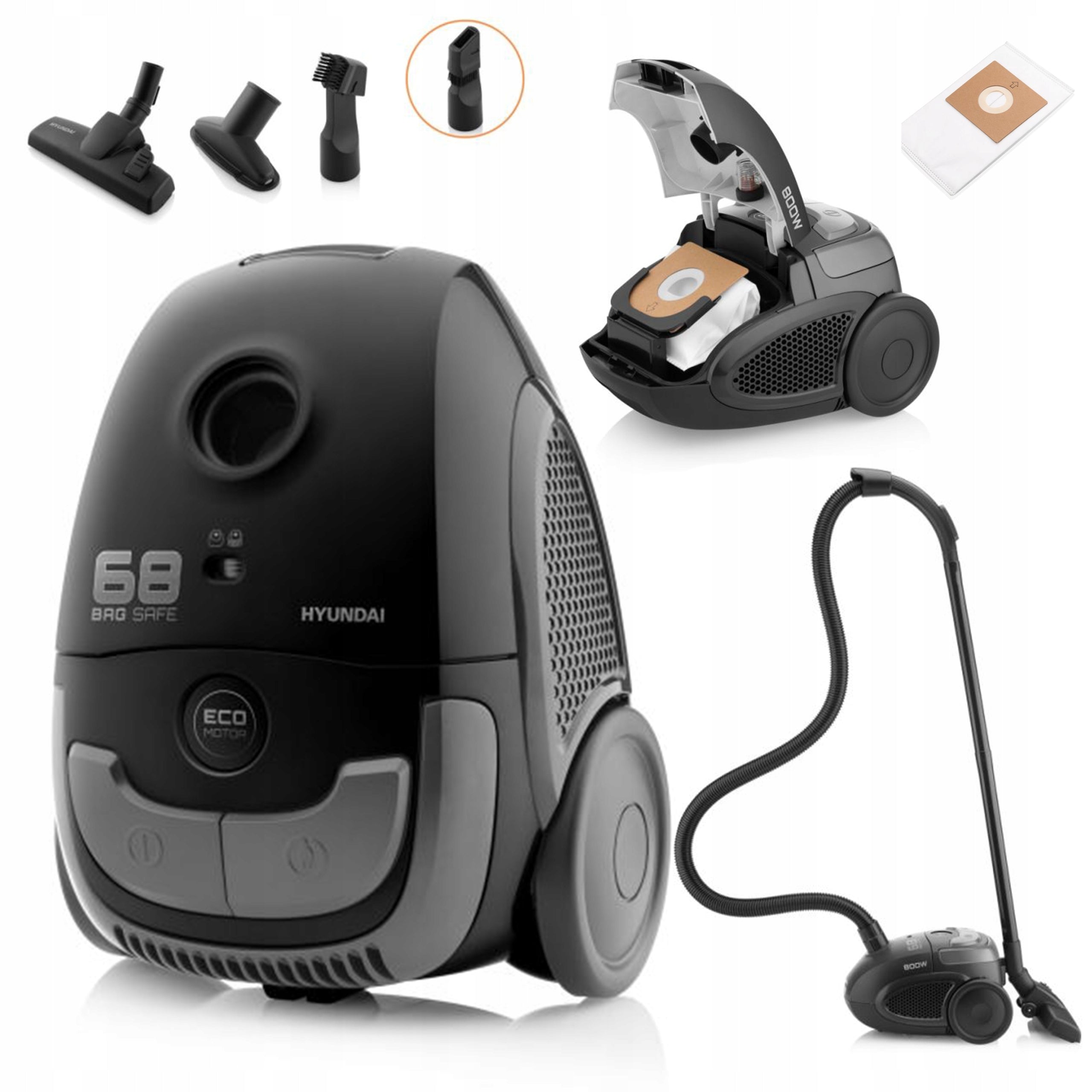 TRADITIONAL BAGGED VACUUM CLEANER VC068B HYUNDAI LIGHT FOR CARPETS