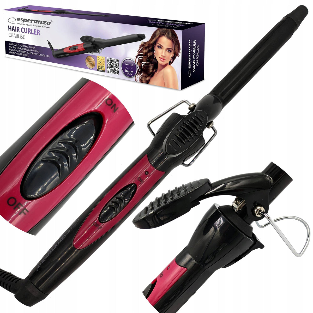 TRADITIONAL CERAMIC CURLING IRON STRONG FOR CURLING HAIR 16MM