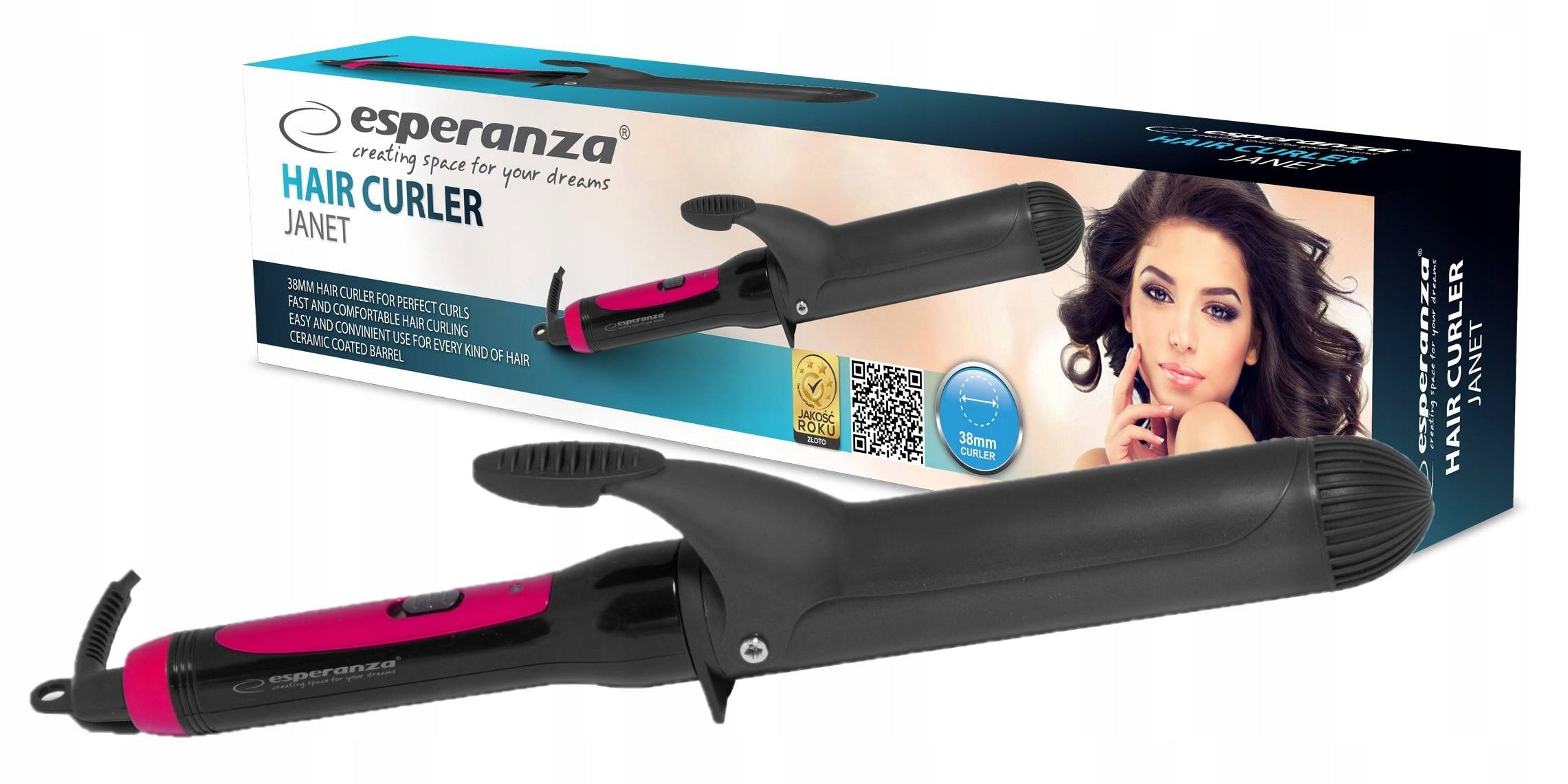 TRADITIONAL CURLING IRON FOR CURLING CURLS CERAMIC CURLS 38MM Packaging status original