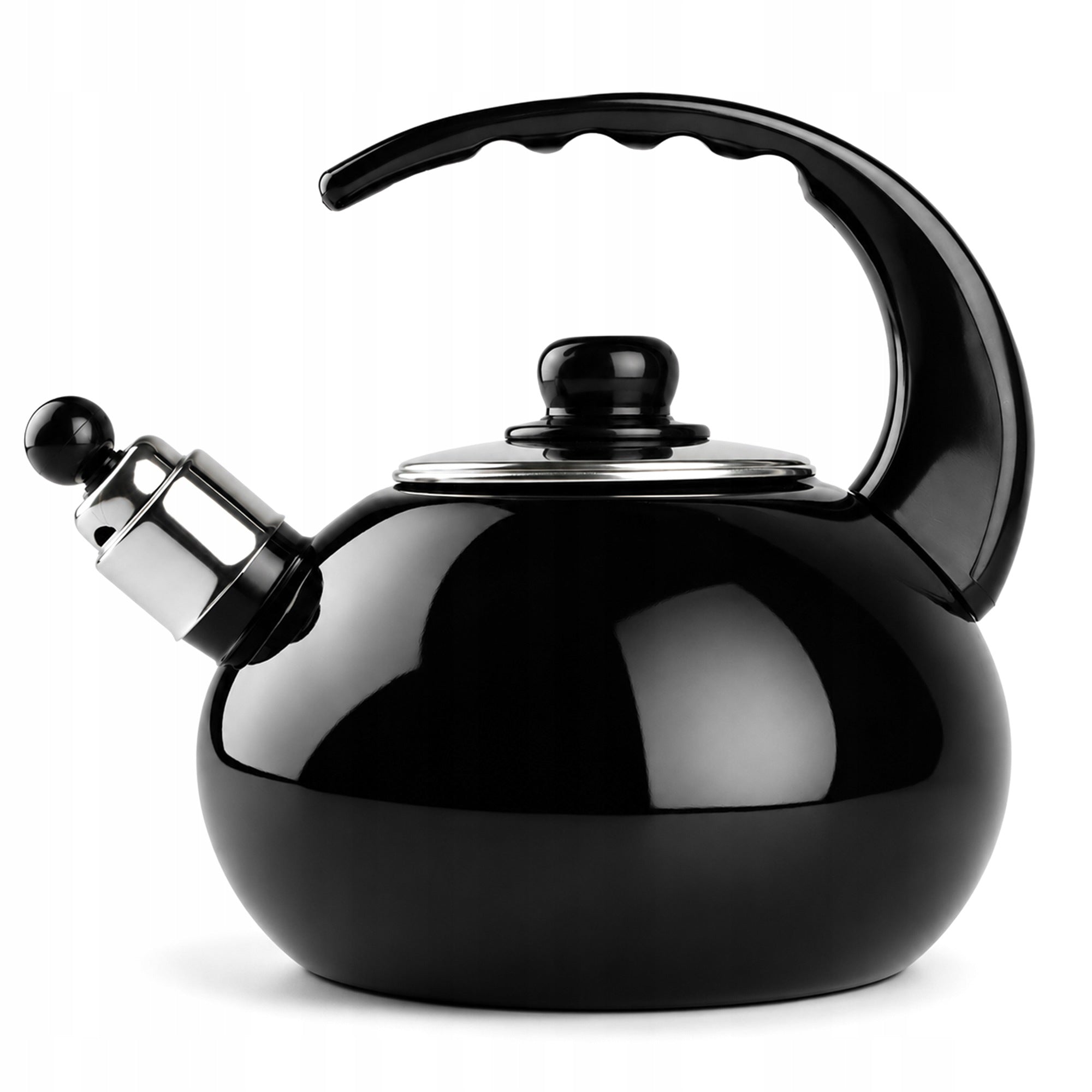TRADITIONAL ENAMEL KETTLE WITH WHISTLE GAS INDUCTION FLORIAN BLACK 2,5L