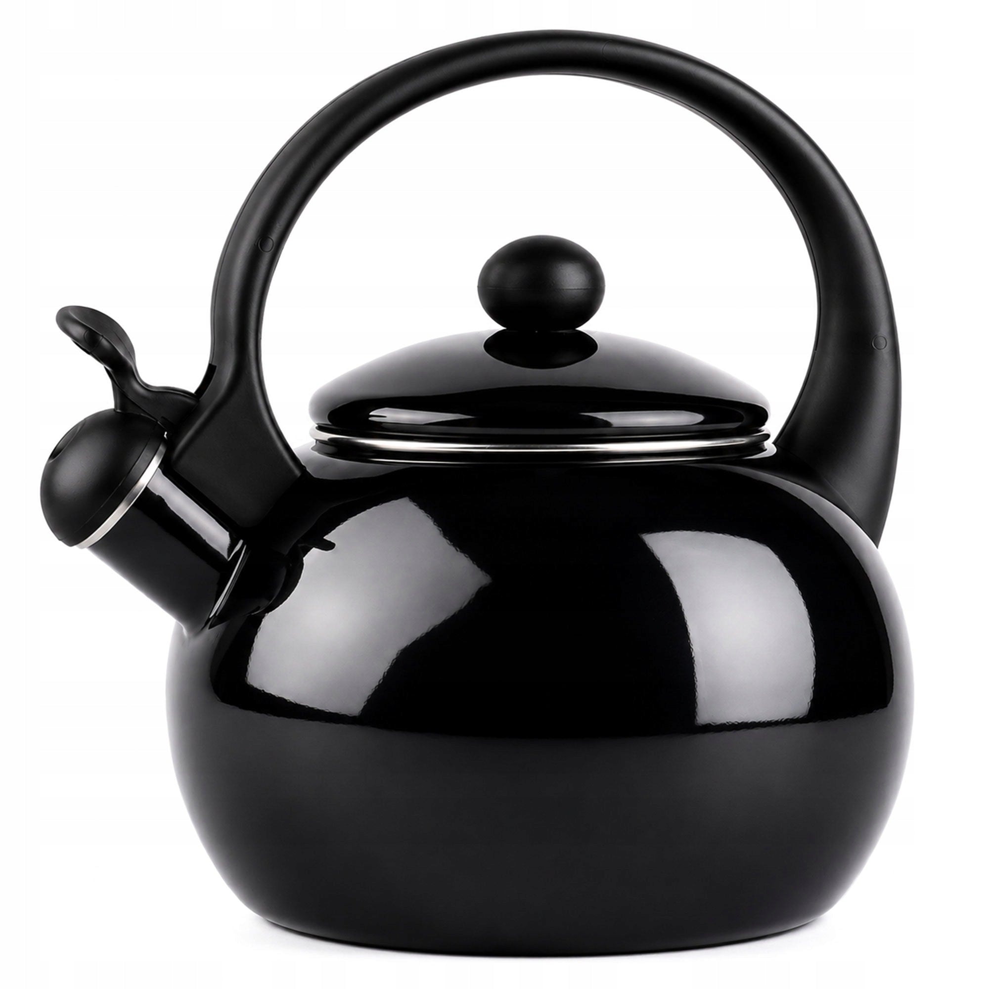 TRADITIONAL ENAMEL KETTLE WITH WHISTLE JANOSIK GAS INDUCTION BLACK 2,2L