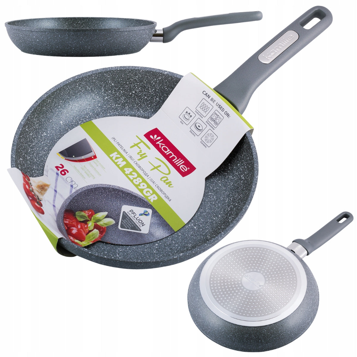 TRADITIONAL GRANITE PAN THICK SOLID 26 CM GAS INDUCTION KAMILLE