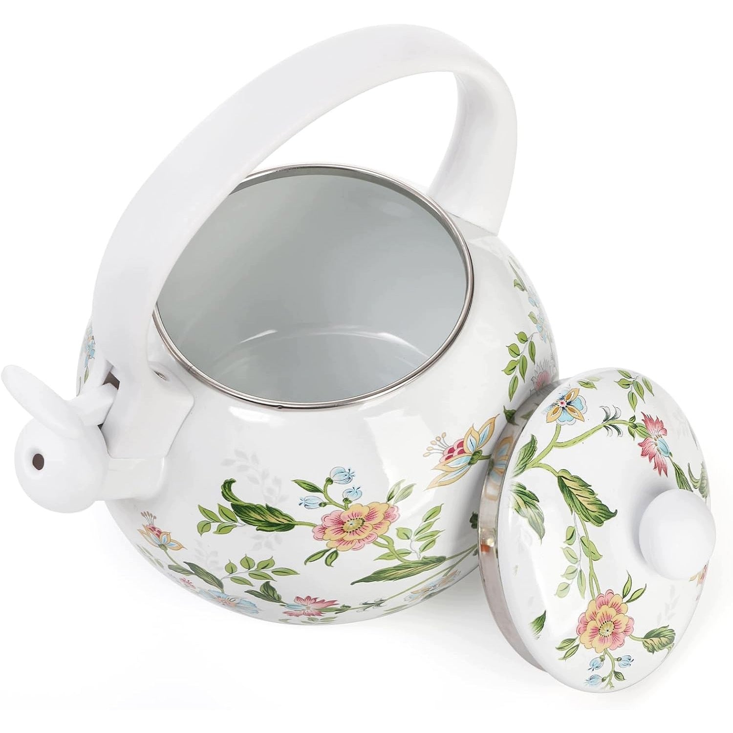 TRADITIONAL KETTLE 2,2 L ENAMELLED GAS INDUCTION STAINLESS STEEL WHITE Packaging status original