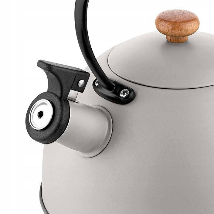 TRADITIONAL KETTLE Large Stainless Steel teapot Nature Line Grey 2,3L Induction Brand Florina