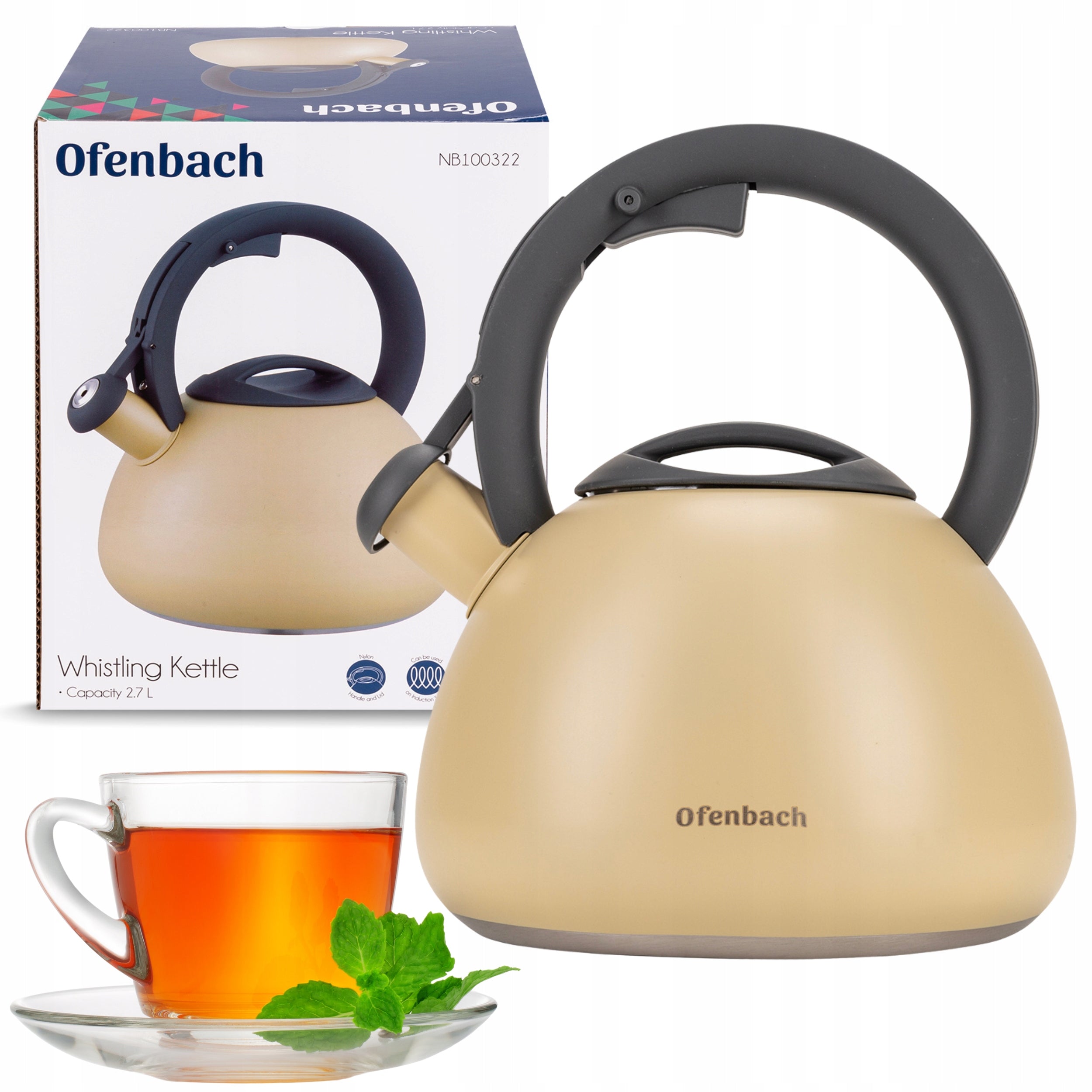 TRADITIONAL KETTLE WITH WHISTLE FOR GAS OFENBACH INDUCTION