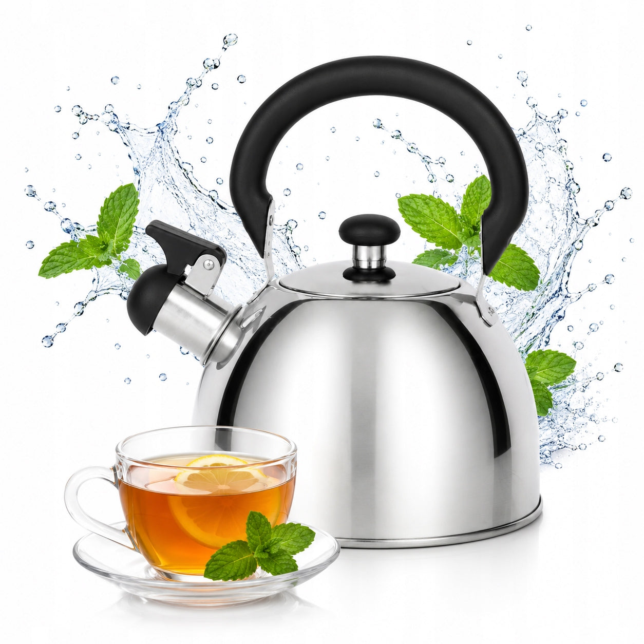TRADITIONAL KETTLE steel SMALL 2L WITH WHISTLE GAS INDUCTION Ronner AUSTRIA