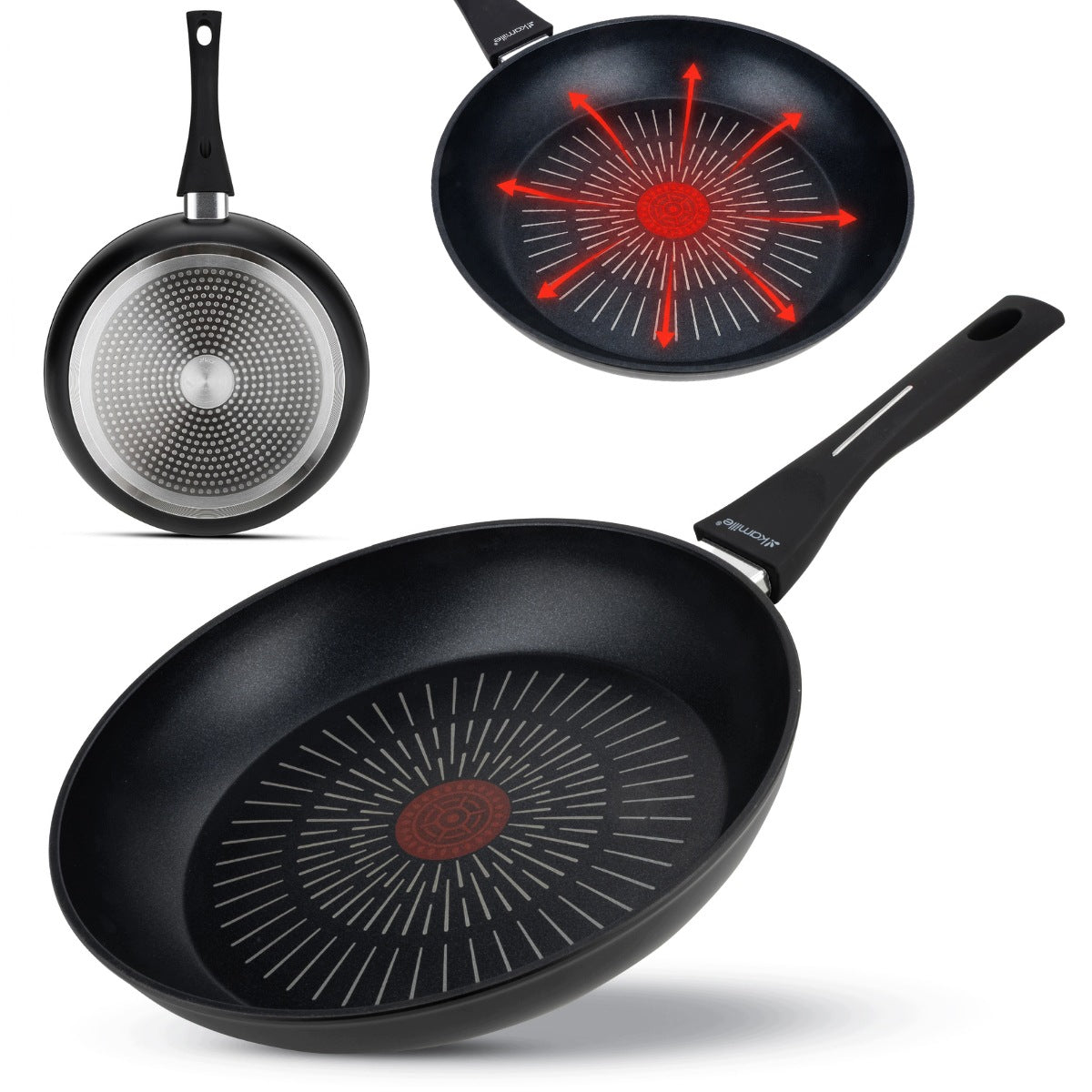 TRADITIONAL NON-STICK FRYING PAN SOLID 28 CM GAS INDUCTION KAMILLE