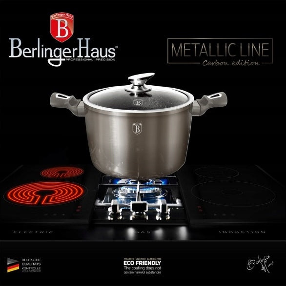 TRADITIONAL POT BERLINGER HAUS 26CM 7,3L CARBON WITH GLASS LID Manufacturer code BH-1249