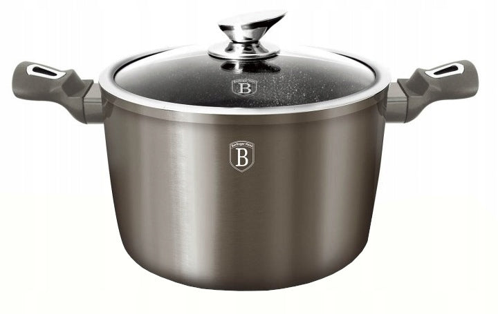 TRADITIONAL POT BERLINGER HAUS 26CM 7,3L CARBON WITH GLASS LID
