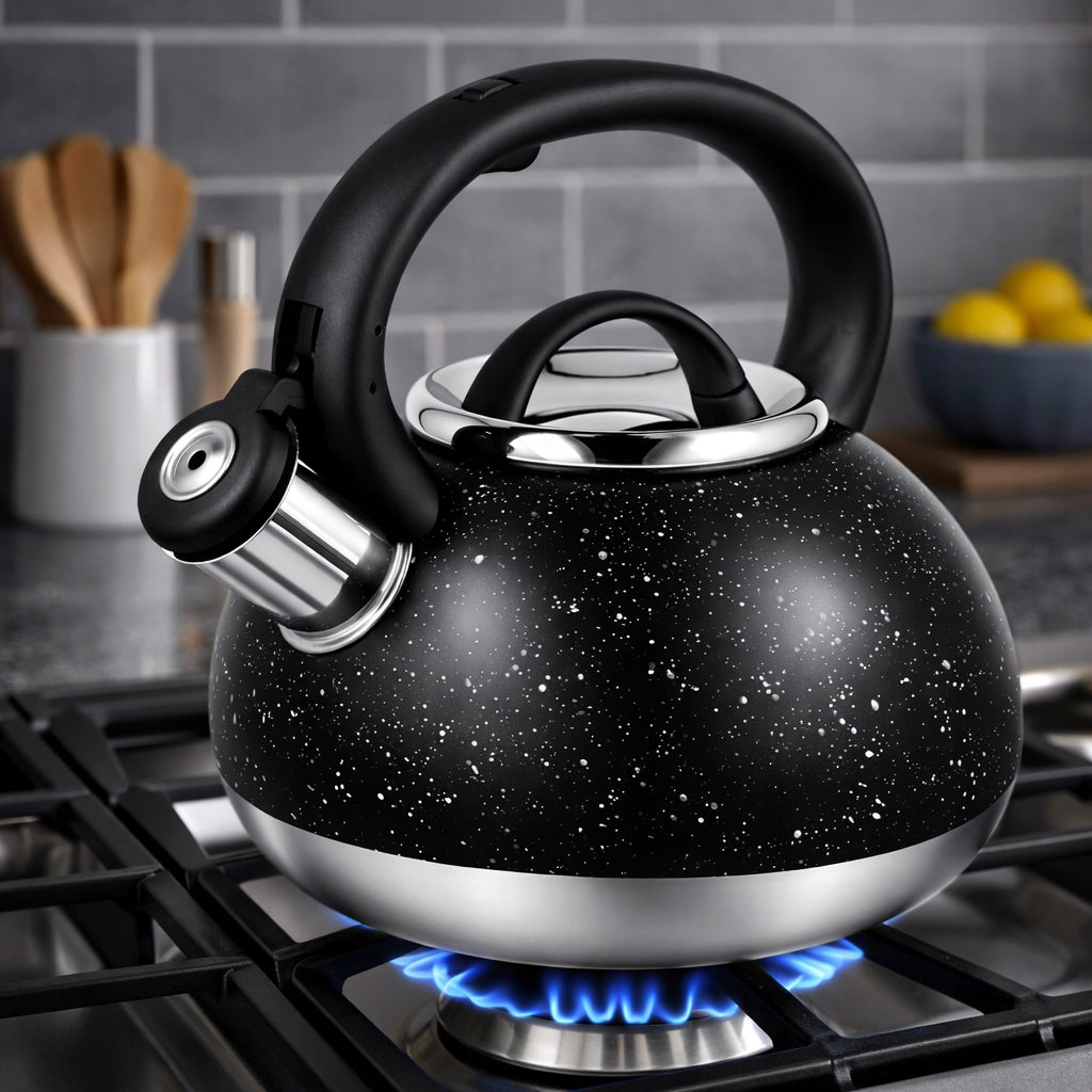 TRADITIONAL STAINLESS STEEL KETTLE WITH WHISTLE LARGE INDUCTION GAS 2 L Packaging status original