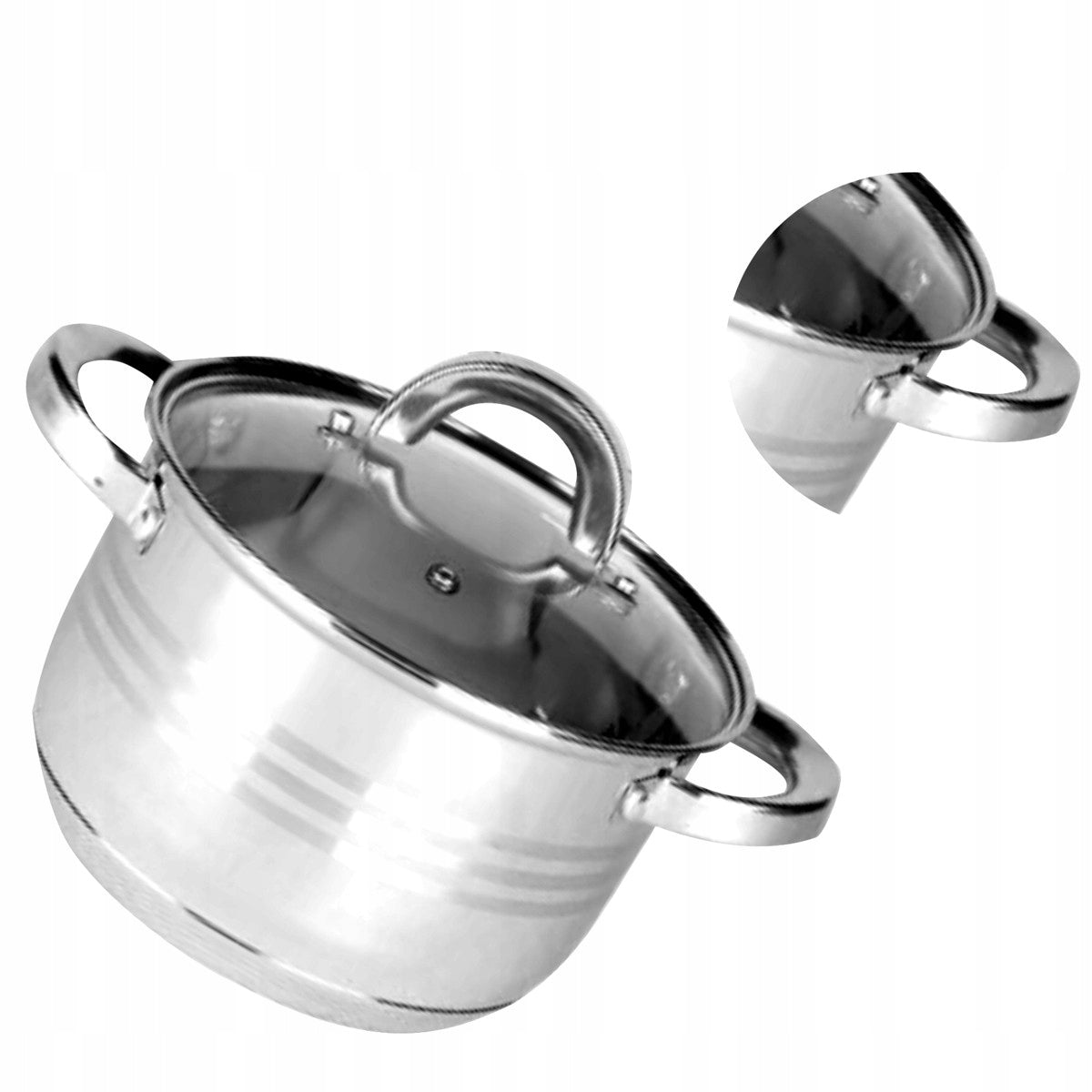TRADITIONAL STEEL POT 14cm with LID INDUCTIONS GAS 1,2L Ronner AUSTRIA Capacity 2.3 l