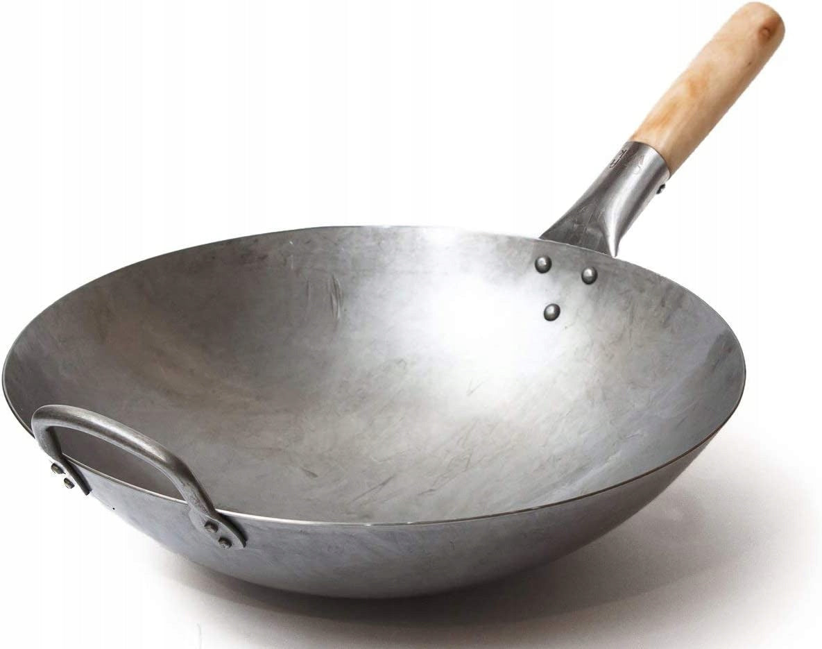 TRADITIONAL WOK MADE OF STEEL HAND HAMMERED 36CM