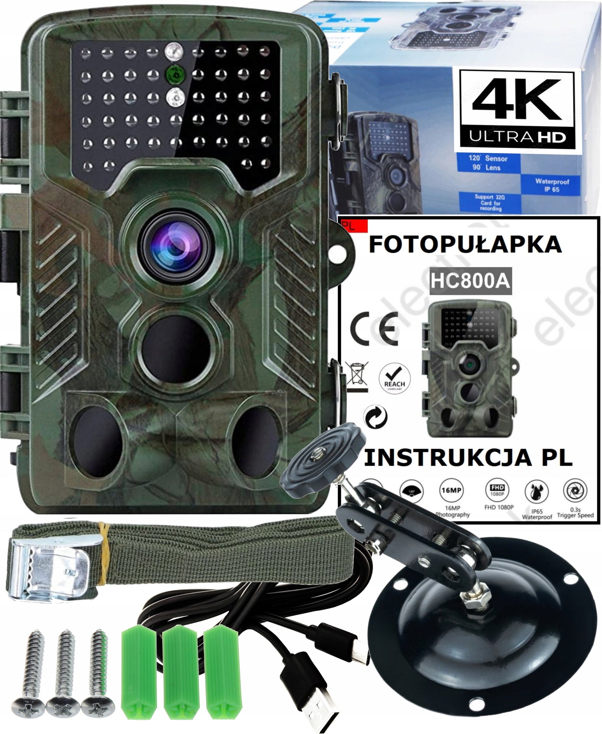 TRAIL CAMERA FOREST CAMERA 4K UltraHD 50Mpx MenuPL