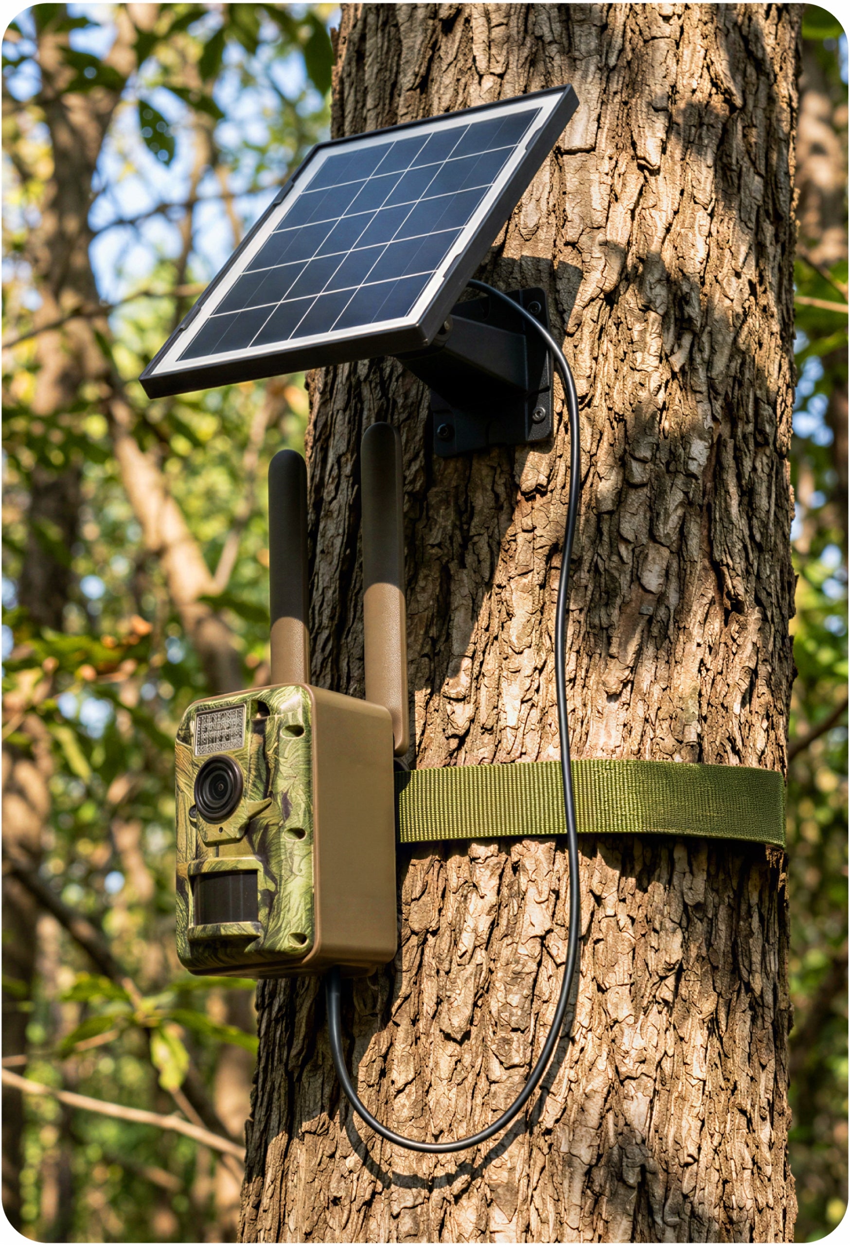 TRAIL CAMERA GSM 4G LTE 3MPx FOREST CAMERA + SOLAR PANEL, APPLICATION Packaging status original