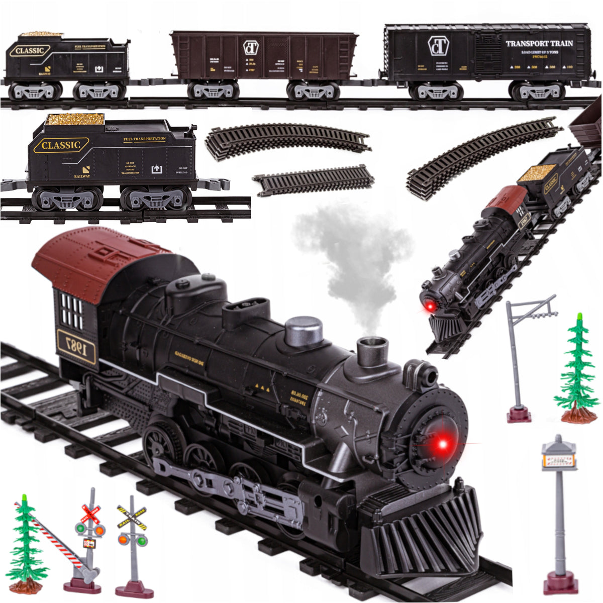 TRAIN ELECTRIC QUEUE FOR CHILD PREMIUM WAGONS LOCOMOTIVE TRACK XL Brand no brand