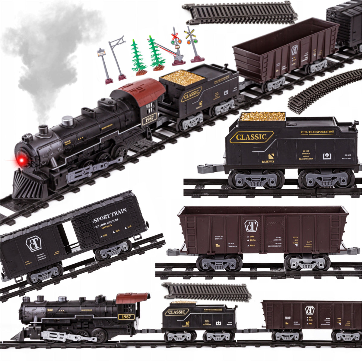 TRAIN ELECTRIC QUEUE FOR CHILD PREMIUM WAGONS LOCOMOTIVE TRACK XL