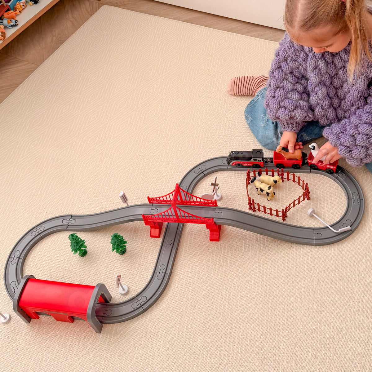 TRAIN SET FREIGHT LOCOMOTIVE XXL FARM ANIMALS 70EL WOOPIE Kid's age 3＋ years