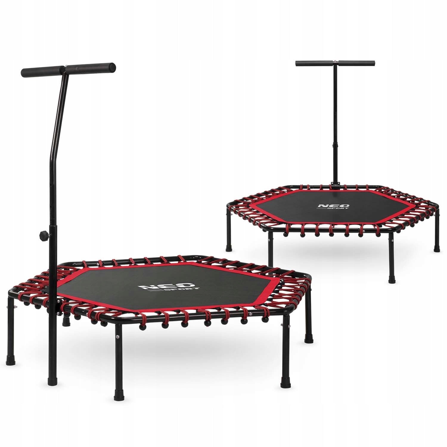 TRAMPOLINE WITH FITNESS HANDLE HEXAGONAL ELASTIC UP TO 100KG 127CM X 30CM