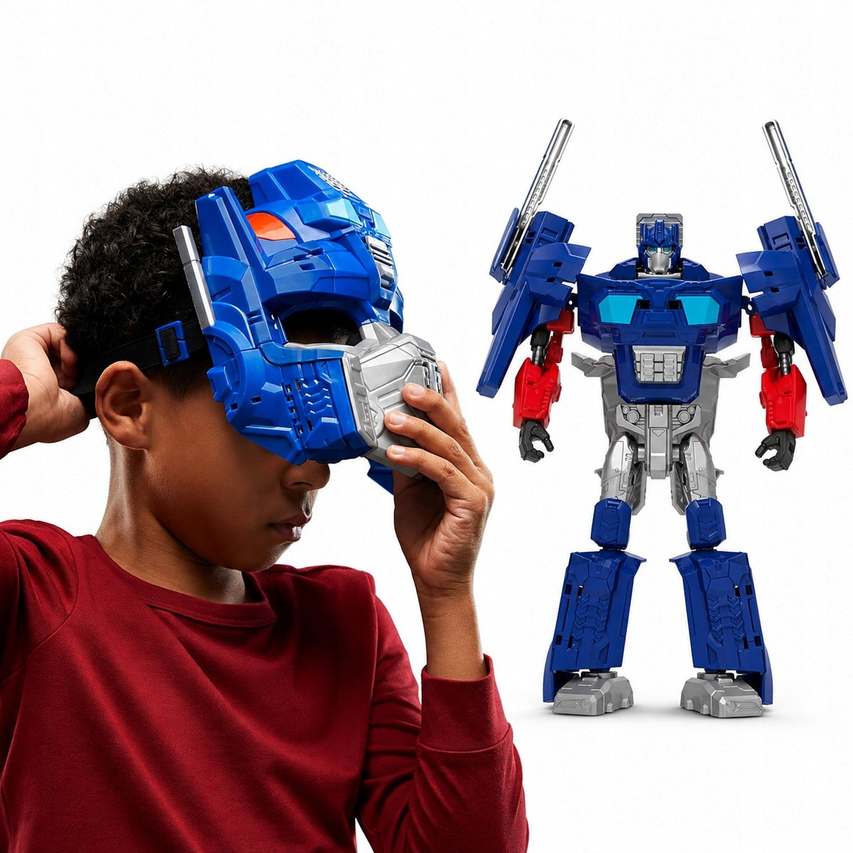 TRANSFORMERS OPTIMUS mask transforming into a figurine in 18 steps HASBRO