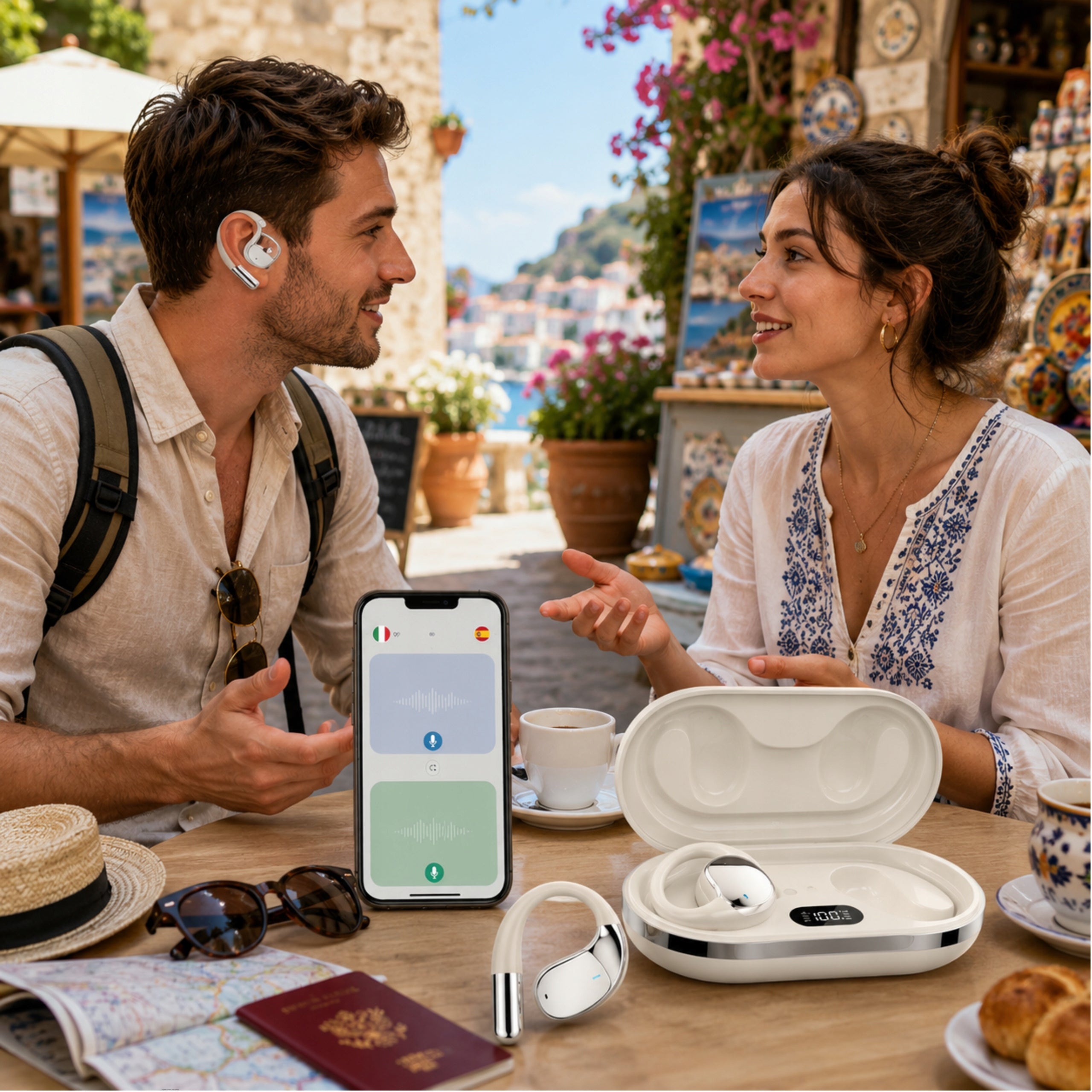 TRANSLATOR HEADPHONES 140 LANGUAGES WIRELESS WATERPROOF ANDROID Manufacturer code Słuchawki - tłumacz, translator + etui
