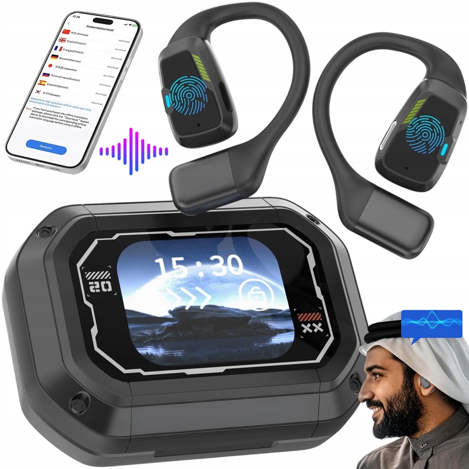 TRANSLATOR HEADPHONES AI TALK 135WIRELESS LANGUAGES