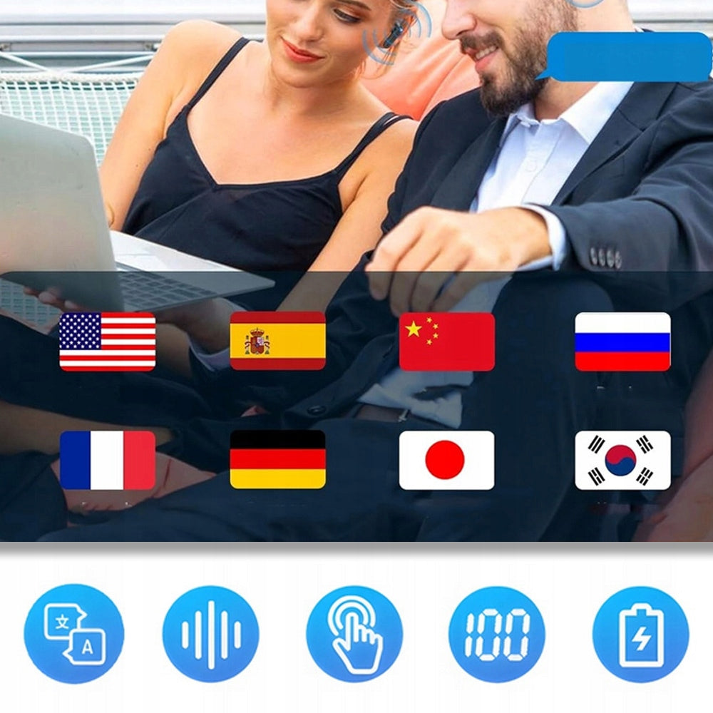 TRANSLATOR HEADPHONES TRANSLATING 144 BLUETOOTH LANGUAGES WITH AI FUNCTION Model Tłumacz Językowy Słuchawki