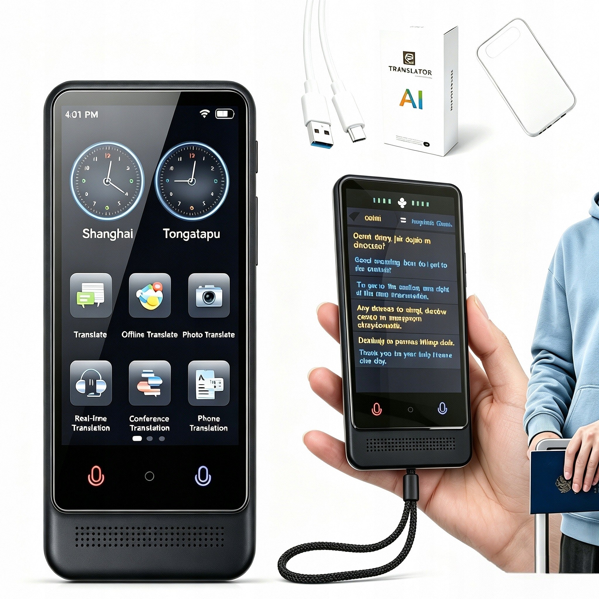 TRANSLATOR VOICE TRANSLATOR SPEECH POLISH WORKS OFFLINE WIFI