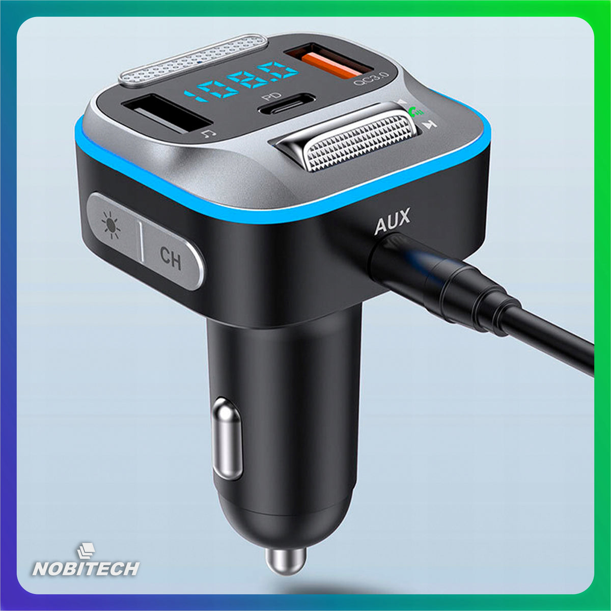 TRANSMITTER CAR CHARGER BLUETOOTH FM CAR USB C JACK QC 3.0 Packaging status original