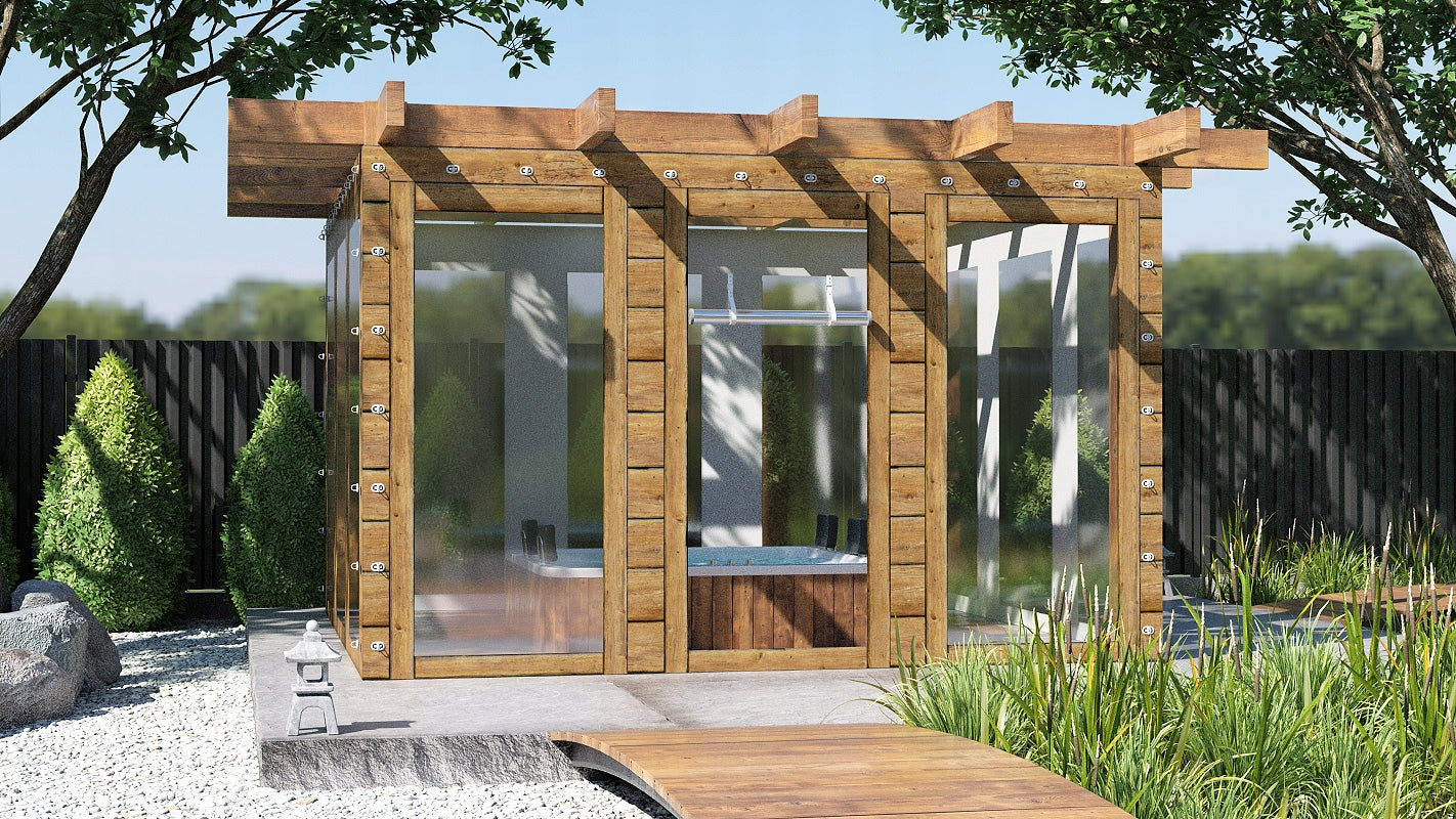 TRANSPARENT PVC TERRACE TARPAULIN TO SIZE WATERPROOF - GRAPHIC PATTERNS Manufacturer code PLTARGRW
