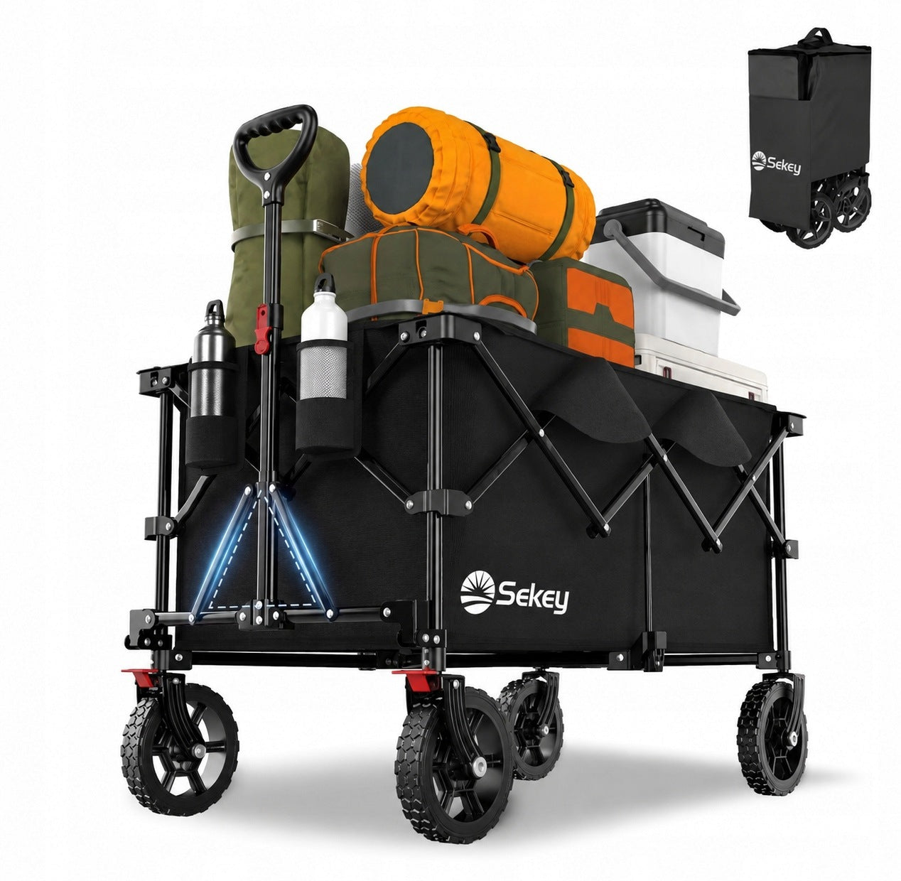 TRANSPORT TROLLEY BLACK XXL 200 L 150 KG ADJUSTABLE HANDLE