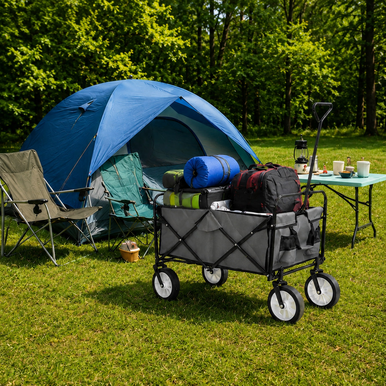 TRANSPORT TROLLEY FOLDING BEACH GARDEN HIKING 100L STRONG LARGE Manufacturer code O4A