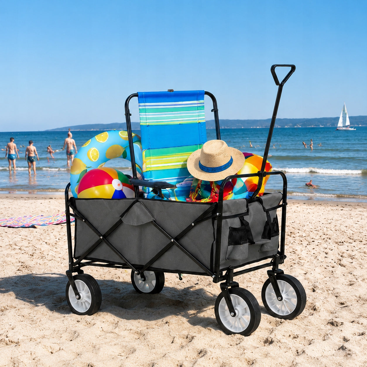TRANSPORT TROLLEY FOLDING BEACH GARDEN HIKING 100L STRONG LARGE Packaging status original