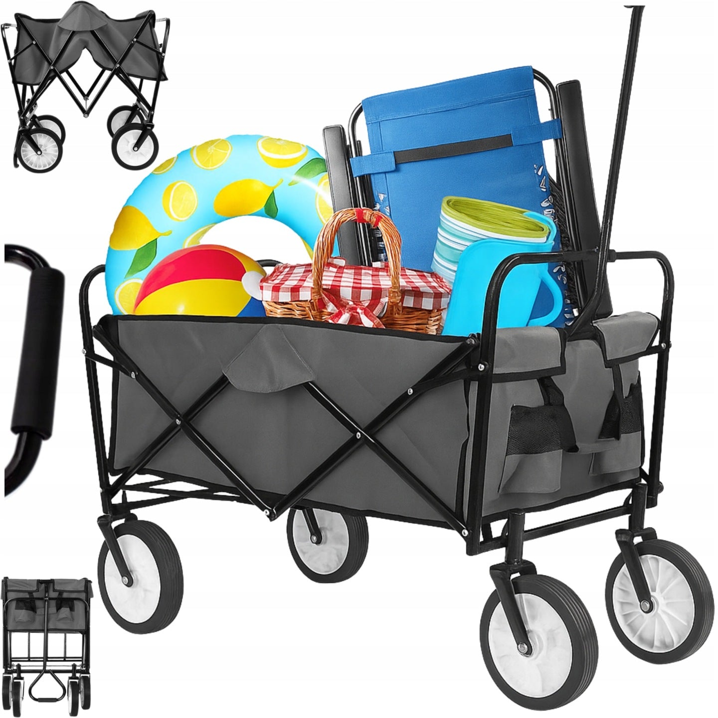 TRANSPORT TROLLEY FOLDING BEACH GARDEN HIKING 100L STRONG LARGE