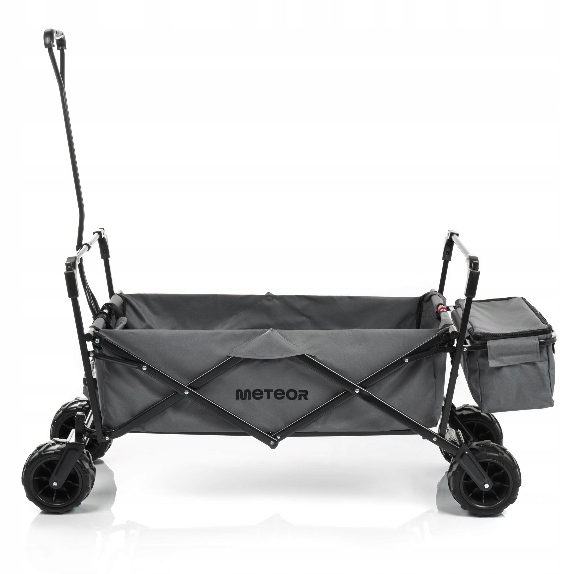 TRANSPORT TROLLEY WITH VISOR FOLDING XXL METEOR with cover large wheels Capacity 90 l