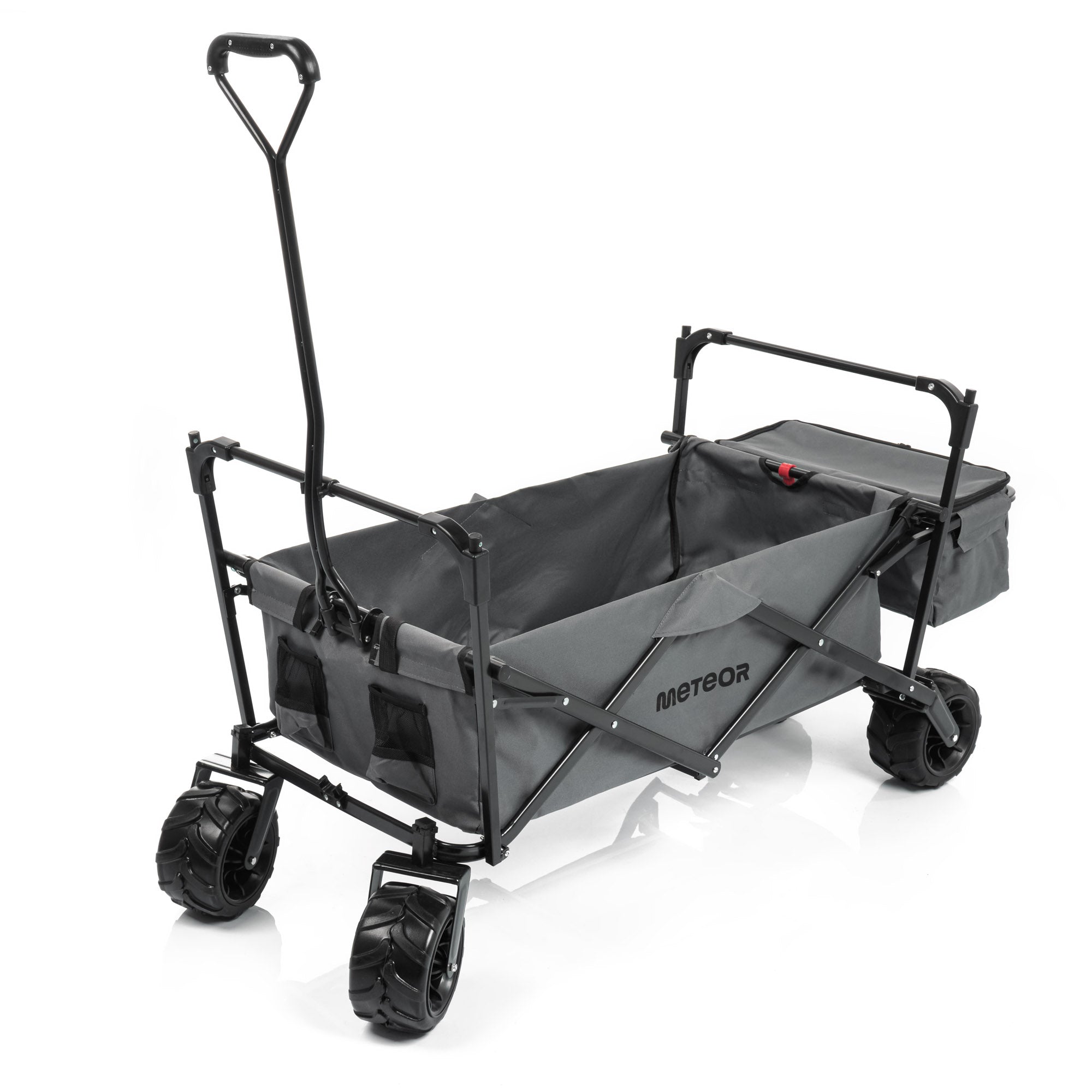 TRANSPORT TROLLEY WITH VISOR FOLDING XXL METEOR with cover large wheels Kind trolley