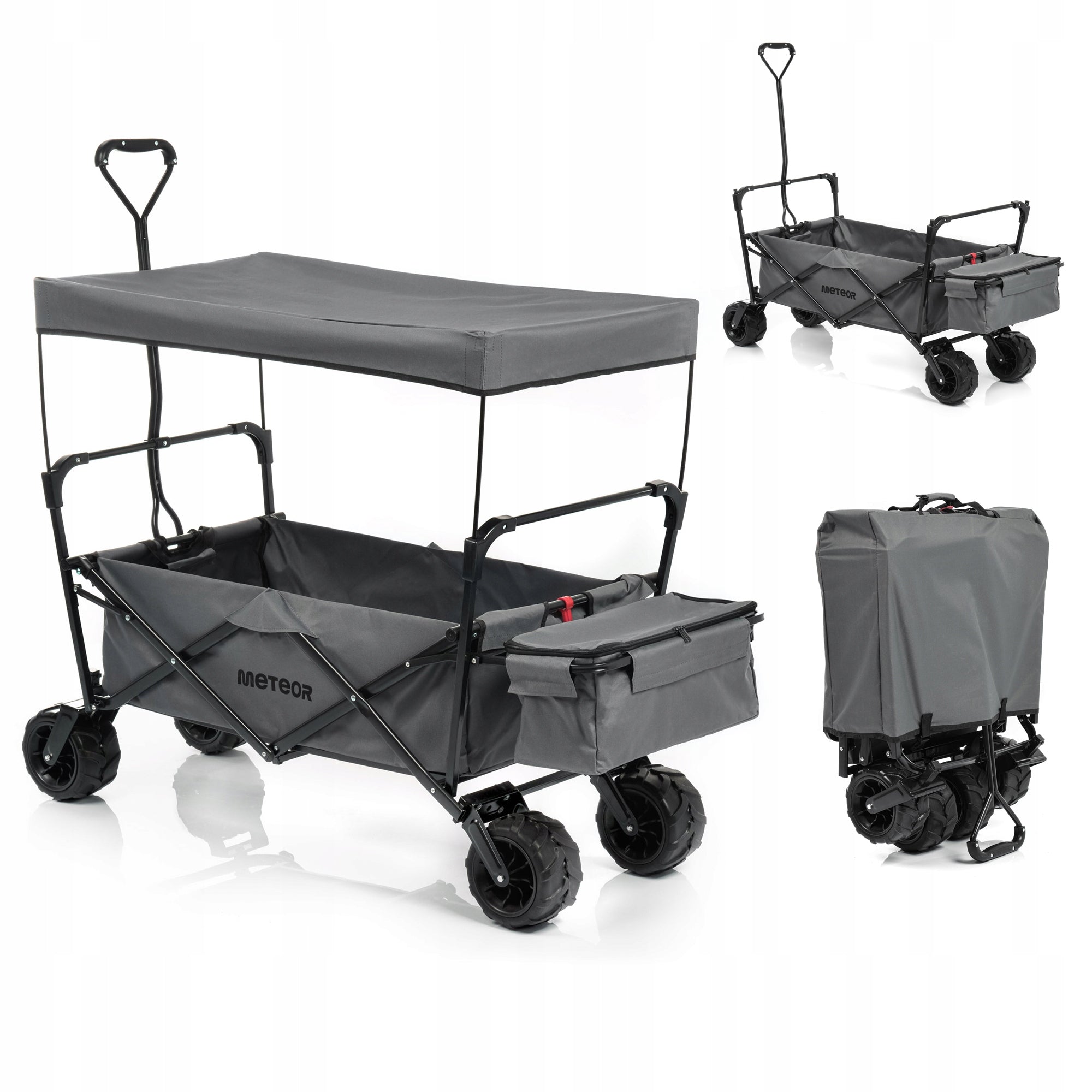 TRANSPORT TROLLEY WITH VISOR FOLDING XXL METEOR with cover large wheels Packaging status original