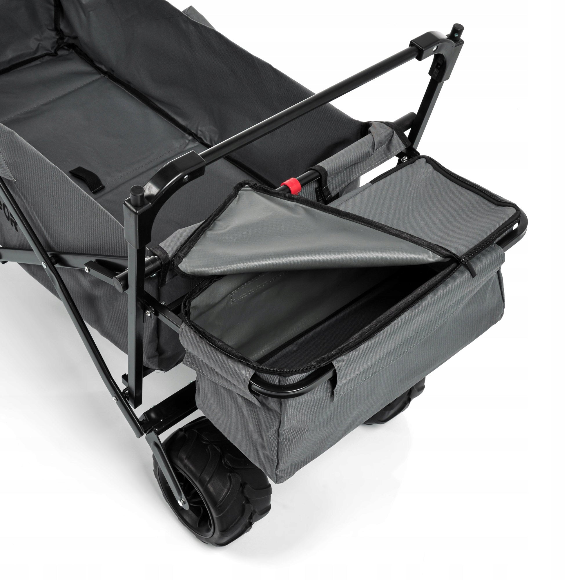 TRANSPORT TROLLEY WITH VISOR FOLDING XXL METEOR with cover large wheels Product weight with unit packaging 14.2 kg