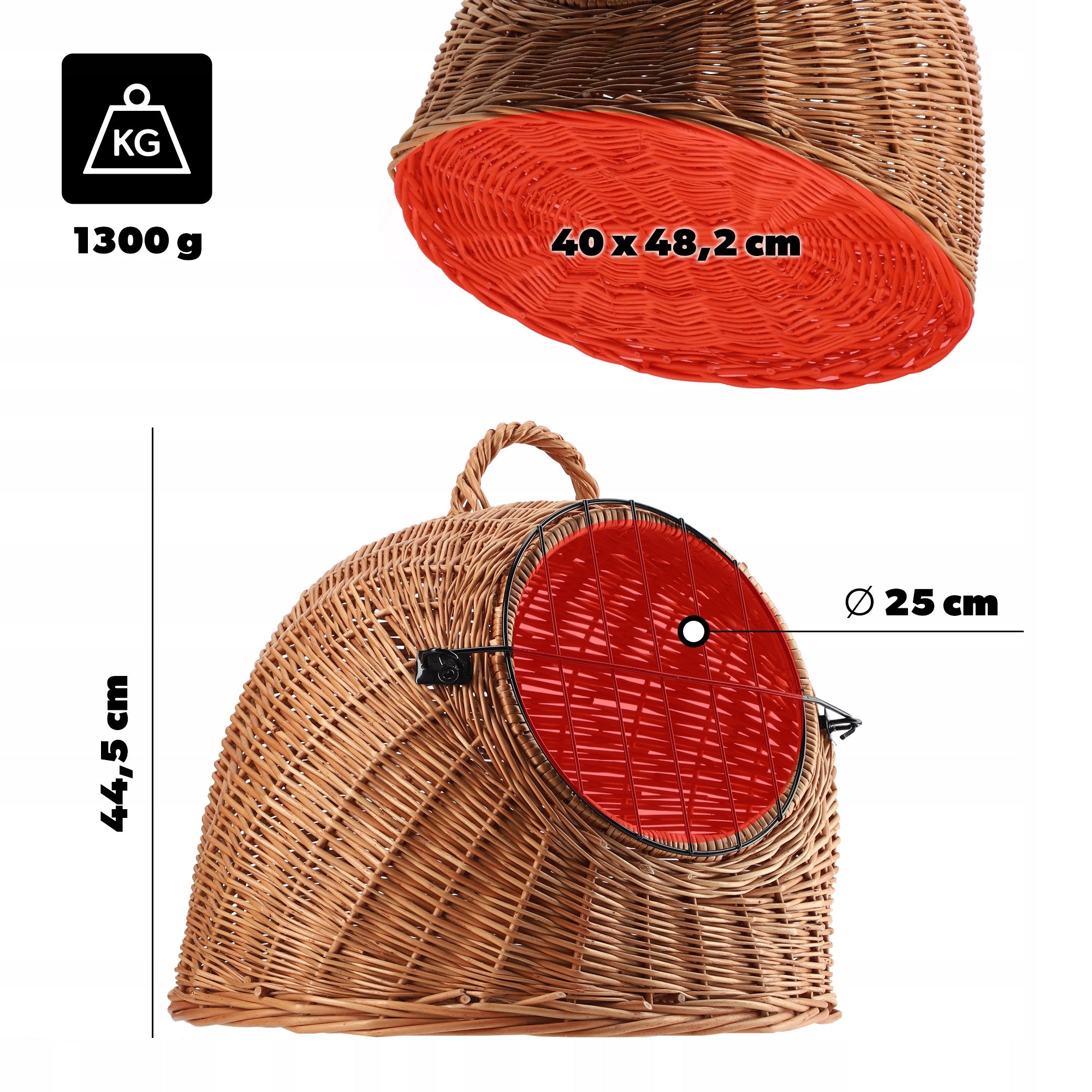 TRANSPORTER FOR DOG CAT RABBIT PLAYPEN WICKER BASKET LARGE ECO-FRIENDLY 49cm Manufacturer code K9137
