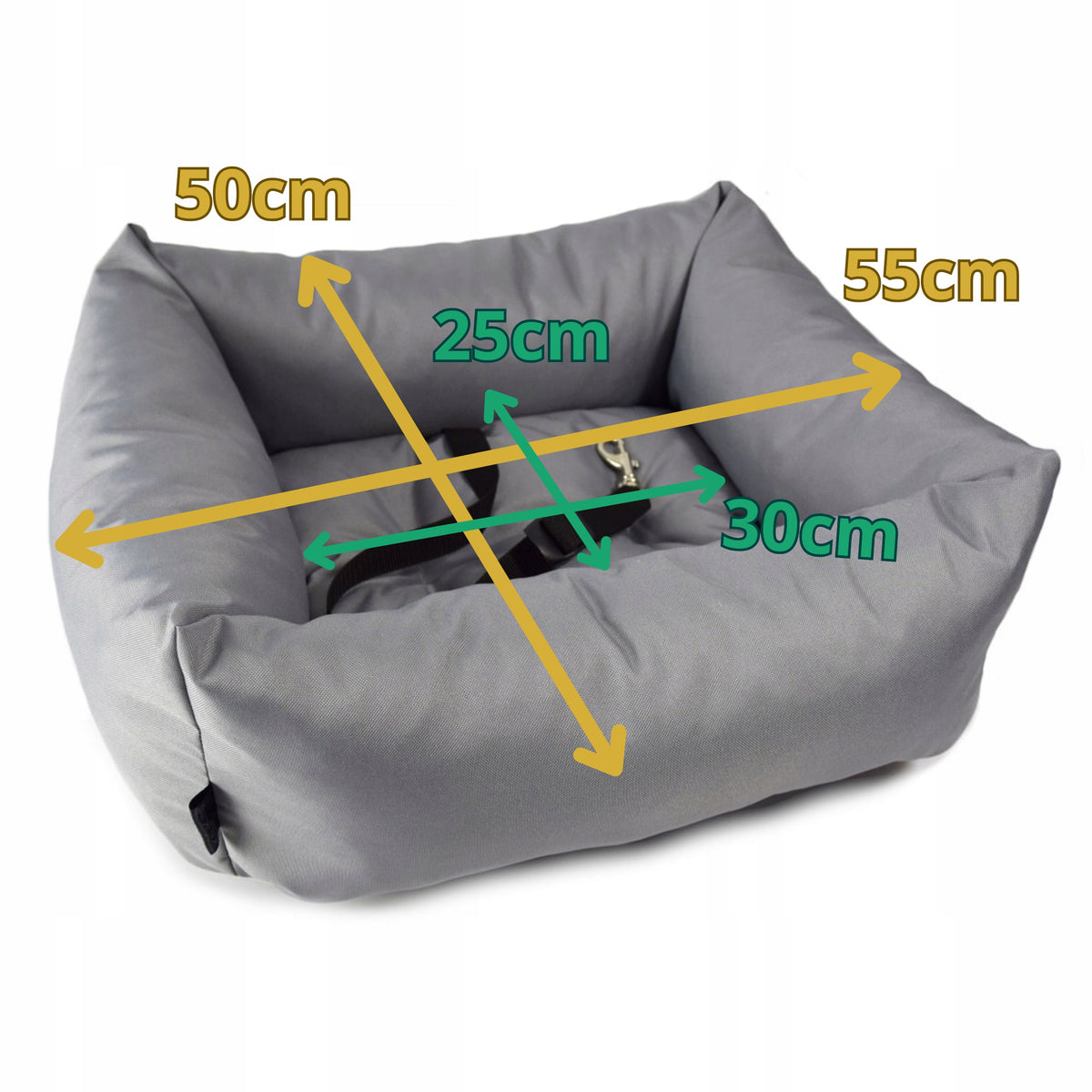 TRANSPORTER dog car seat for car KryKas Silver Line - brown Packaging status original