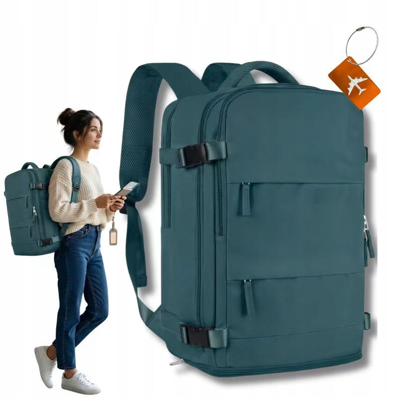 TRAVEL BACKPACK 40x25x20 LUGGAGE FOR AIRPLANE RYANAIR WIZZAIR with Pendant