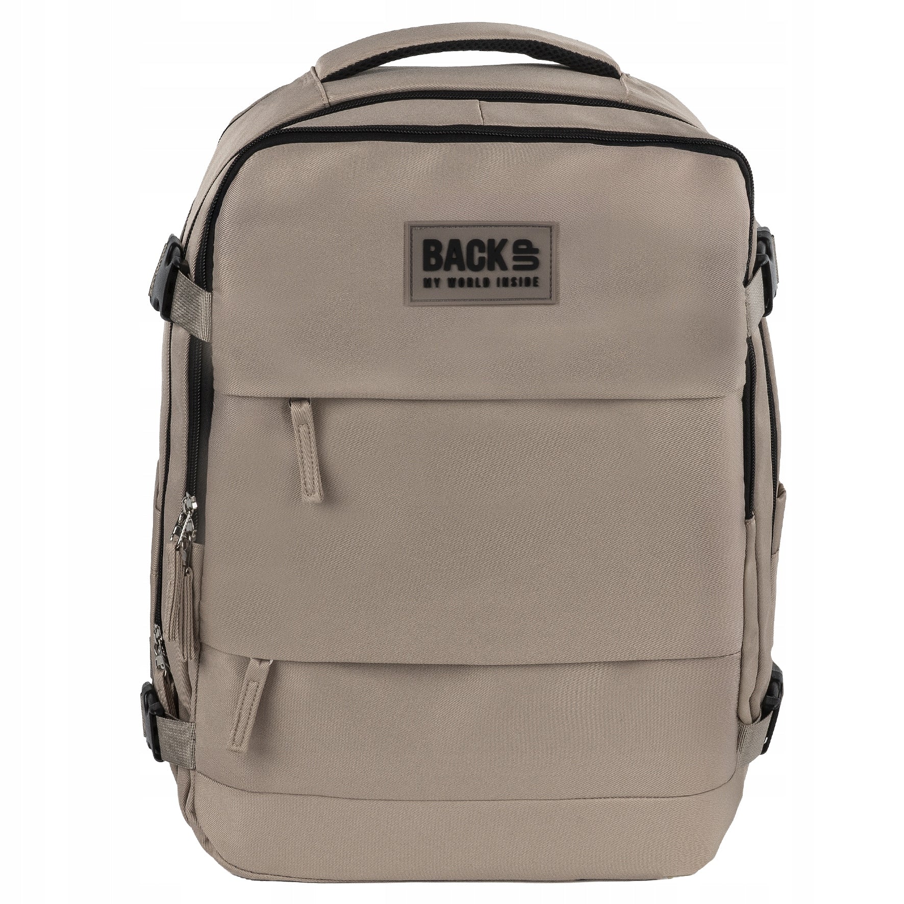 TRAVEL BACKPACK FOR HAND LUGGAGE FOR AIRPLANE 40 x 30 x 20 cm BEIGE Brand Back Up