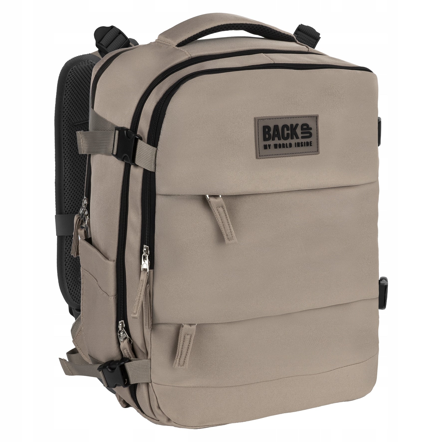 TRAVEL BACKPACK FOR HAND LUGGAGE FOR AIRPLANE 40 x 30 x 20 cm BEIGE Manufacturer code PLB8K42