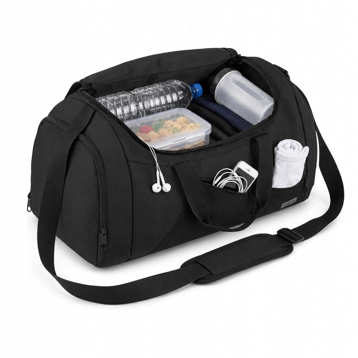 TRAVEL BAG SPORTS Shoe Pocket Hand Luggage Large Black Packaging status original