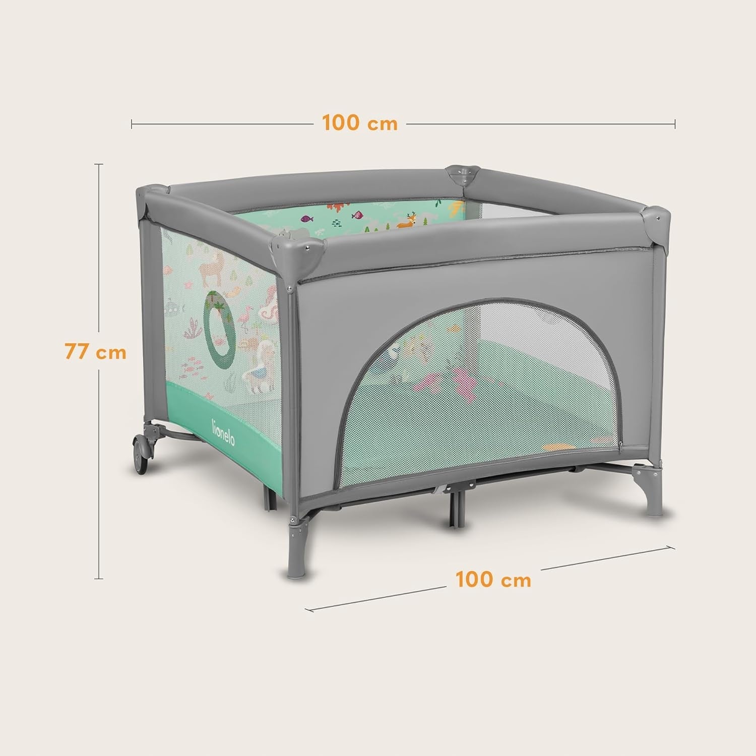 TRAVEL COT 2IN1 100x100CM WITH MATTRESS AND BAG GREEN Manufacturer code 5907092001197